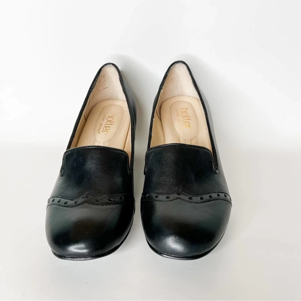 Hotter Black Leather Heels Follie size 6 - Picture 2 of 7